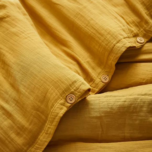 Copripiumino garza di cotone (260 cm) Gaïa Giallo zafferano 2