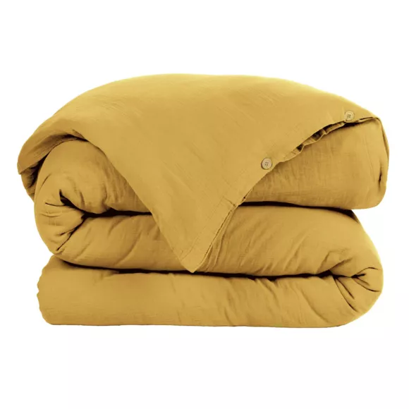 Housse de couette gaze de coton (140 cm) Gaïa Jaune safran 3