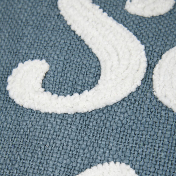 Cojín cuadrado en algodón (40 x 40 cm) Arcachon Azul tormenta