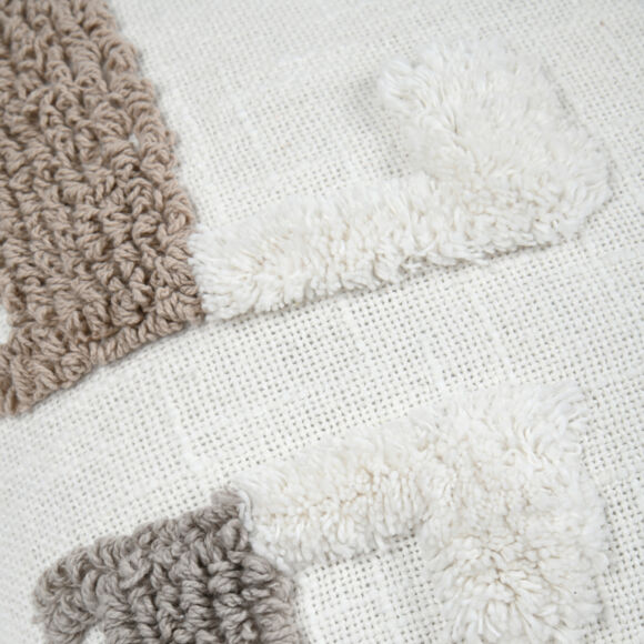 Quadratisches Kissen aus Baumwolle (45 x 45 cm) Joanny Weiß