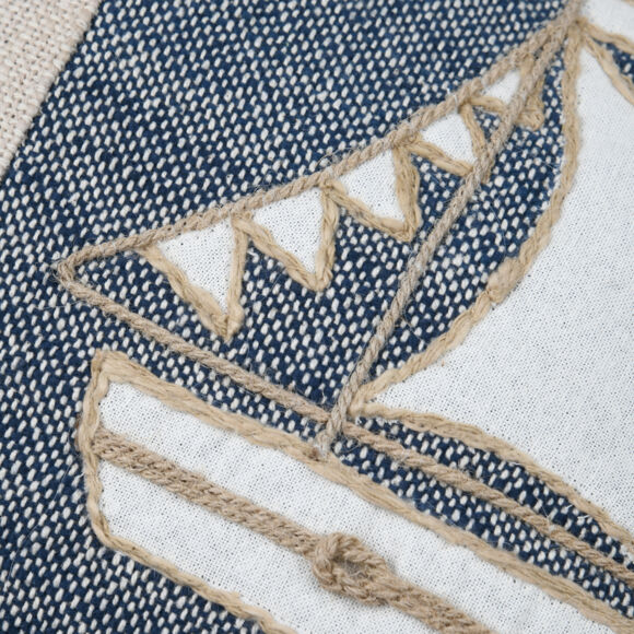 Cuscino rettangolare cotone (30 x 50 cm) Escale Blu marino
