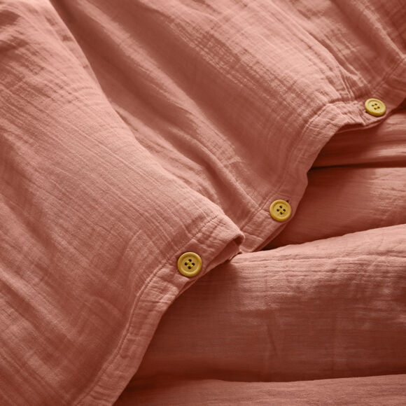 Bettbezug aus Baumwoll-Gaze (140 cm) Gaïa Rosa 2