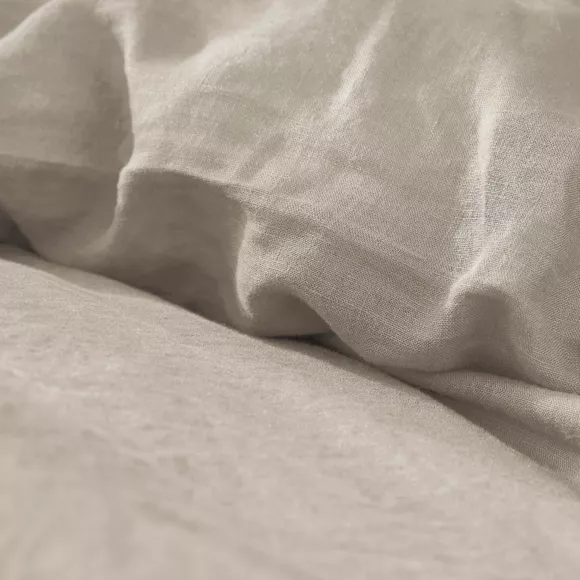 Bettbezug aus gewaschenem Leinen (240 cm) Louise Beige 2