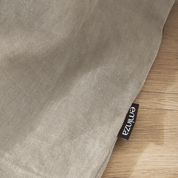 Funda de almohada cuadrada en lino lavado (60 cm) Louise Beige 3