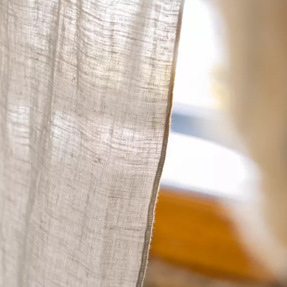 Rideau lin lavé ajustable (140 x max 270 cm) Louise Beige 3