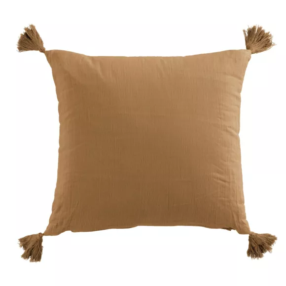 Cuscino quadrato garza di cotone (40 cm) Gaïa Camel 3