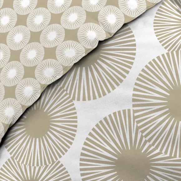 Funda nórdica y dos fundas en algodón (240 x 220 cm) Nebulla Beige