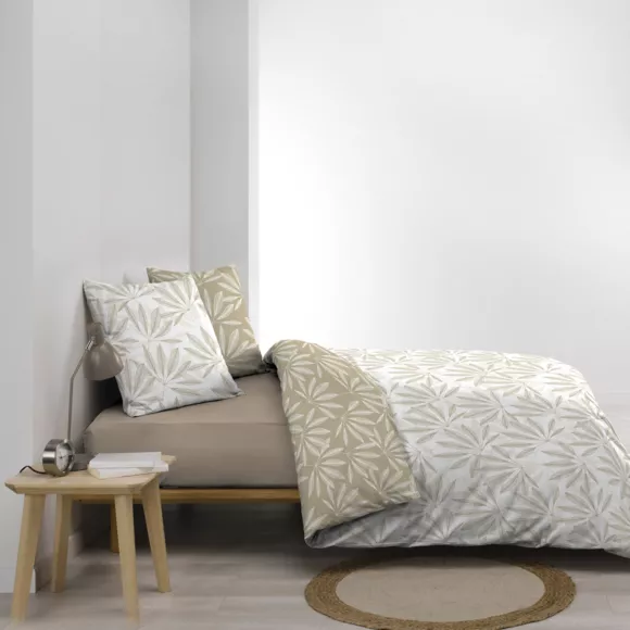 Funda nórdica y dos fundas en algodón (260 x 240 cm) Malia Beige