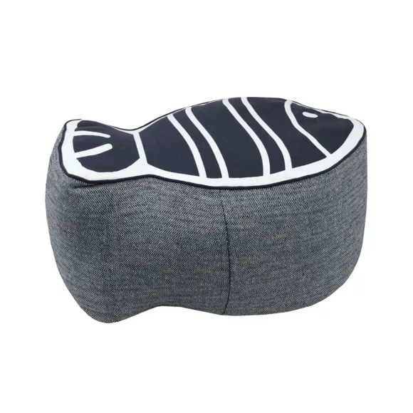 Coussin de sol coton poisson (58 x 30 cm) Escale Bleu marine
