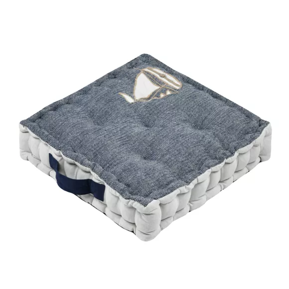 Coussin de sol coton (45 x 10 cm) Escale Bleu marine
