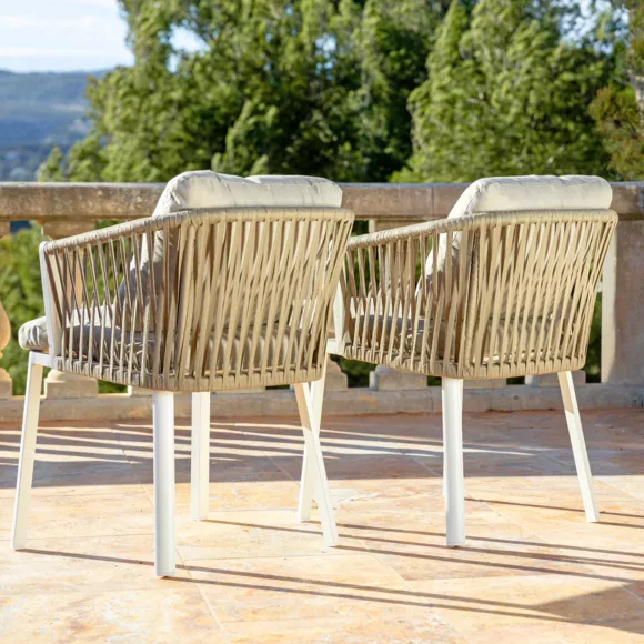 Lote de 2 sillones de jardín Amalfi - Blanco