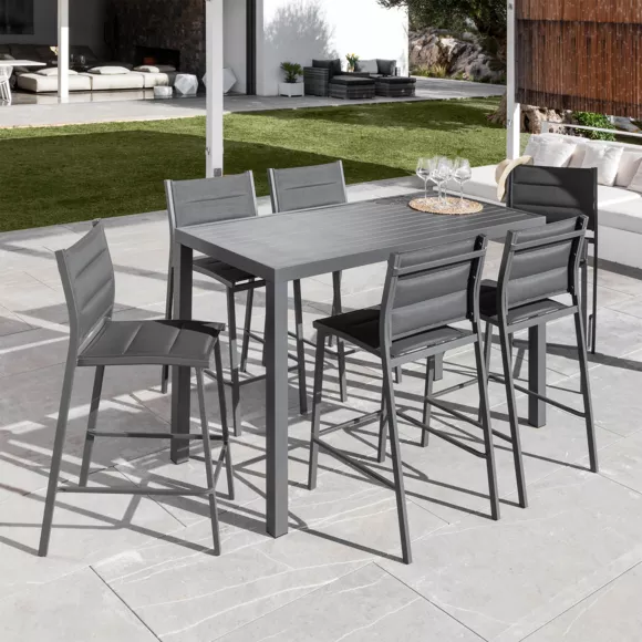 Taburete de jardín Alu apilable Murano - Gris antracita