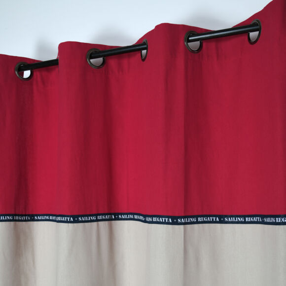 Cortina en algodón (140 x 260 cm) Fregate Rojo