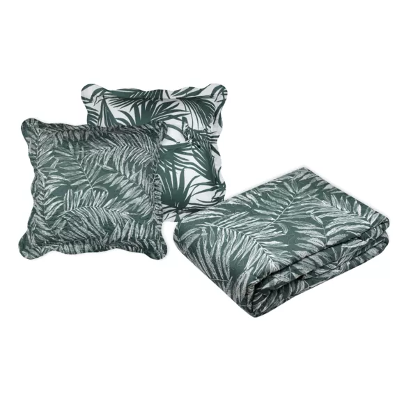 Couvre-lit et taie d'oreiller (180 x 240 cm) Manisa Vert