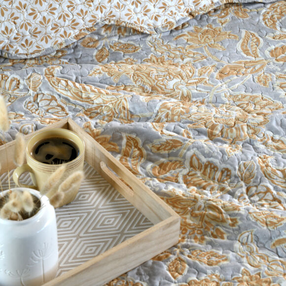 Copriletto e federa cuscino (180 x 240 cm) Nerya Giallo senape