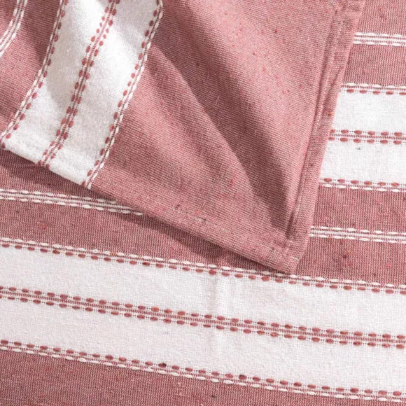 COUVRE LIT 2 PERSONNES 220 x 240 CM COTON/POLYESTER JACQUARD ABBY MARSALA