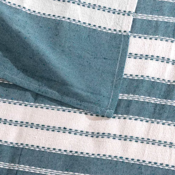 COUVRE LIT 2 PERSONNES 220 x 240 CM COTON/POLYESTER JACQUARD ABBY BLEU