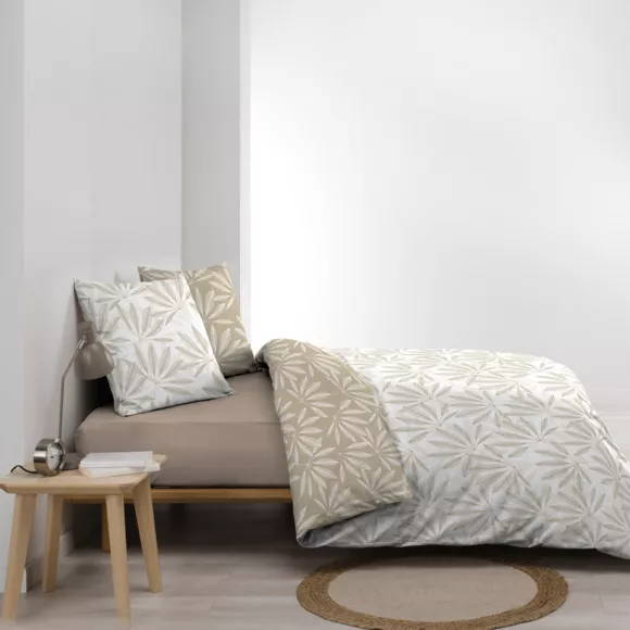 Funda nórdica y dos fundas en algodón (240 x 220 cm) Malia Beige