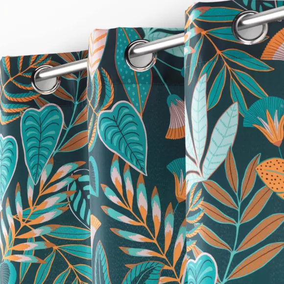 RIDEAU A OEILLETS 140 x 280 CM POLYESTER IMPRIME TILDA VERT