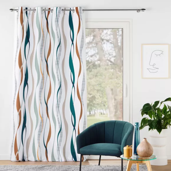 RIDEAU A OEILLETS 140 x 280 CM POLYESTER IMPRIME LISANA