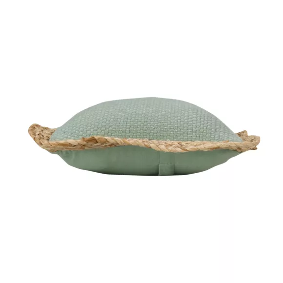 Cojín rectangular en yute y algodón (30 x 50 cm) Akina Verde salvia