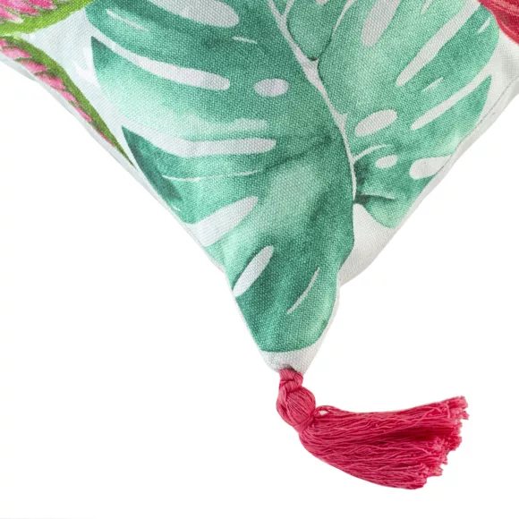 COUSSIN DEHOUS. COMPR. POMPONS 30 x 50 CM COTON IMPRIME LOUISIANE DES. PLACE