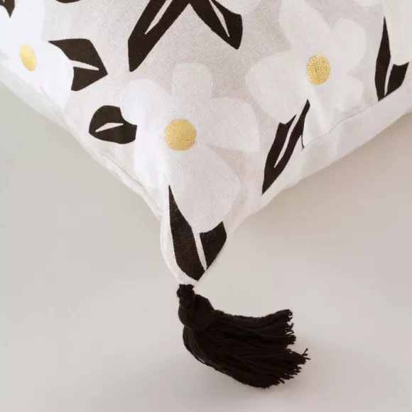 COUSSIN DEHOUS. COMPR. POMPONS 45 x 45 CM COTON IMPRIME OR DARCY DES. PLACE