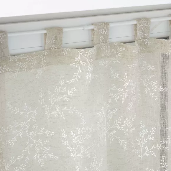PAIRE DROITE PASSANTS 2 x 60 x 120 CM VOILE TISSE APPLIQUE KARLA TAUPE