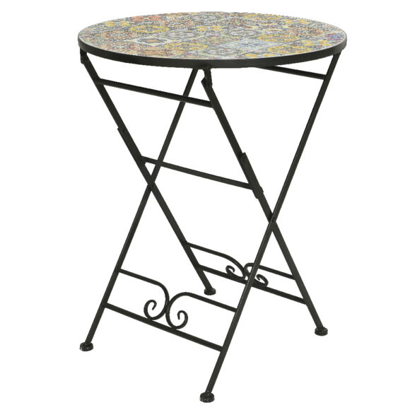 Table bistro ronde pliable mosaïque Braga - Multicolore