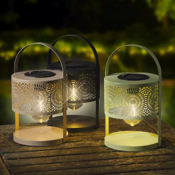 Lanterne solaire de table (H22,5 cm) à LED Vert clair