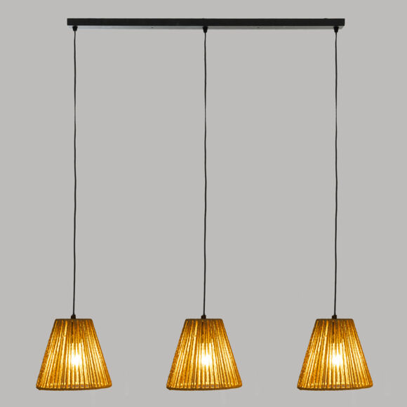 Hanglamp tauw 3 lampenkappen (77 cm) Giada Beige