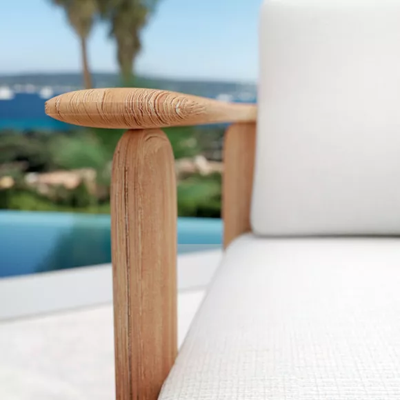 Sillón de jardín en madera teck Java - Crudo
