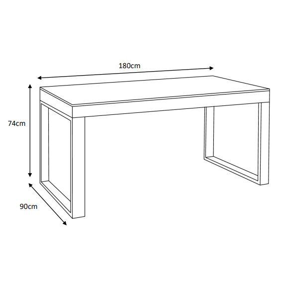 Table de jardin 8 places Aluminium/Céramique Kore (180 x 90 cm) - Blanc/Gris clair