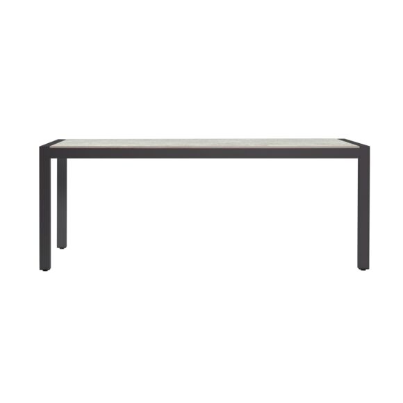 Tavolo da giardino 8 posti Alluminio/Ceramica Modena (180 x 90 cm) - Grigio antracite/Grigio chiaro
