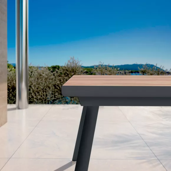 Tuintafel uitschuifbaar aluminium 10 zitplaatsen (260 x 96 cm) Amalfi - Antraciet