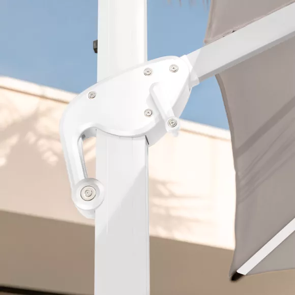 Parasol lateral rectangular (L4 x 3m) Yucatan - Blanco y Topo