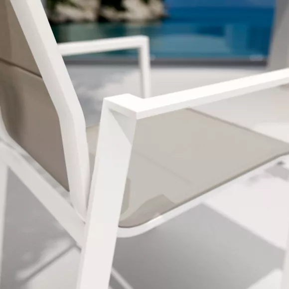 Sillón de jardín apilable en aluminio  Portofino - Topo