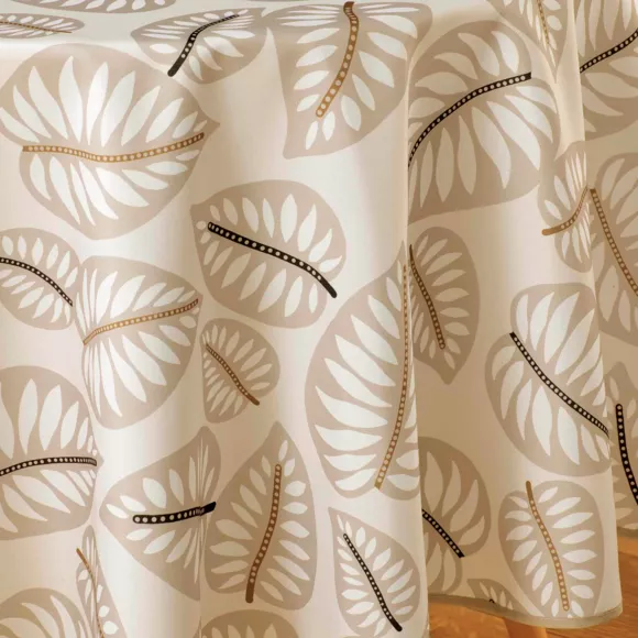 NAPPE RONDE (0) 180 CM POLYESTER IMPRIME ALMA NATUREL