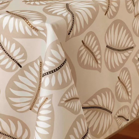 NAPPE RECTANGLE 150 x 240 CM POLYESTER IMPRIME ALMA NATUREL