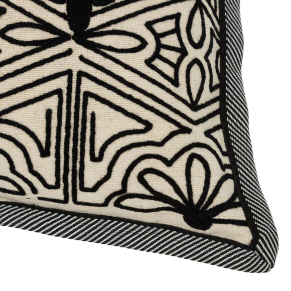 Cojín rectangular de algodón pulido (30 x 50 cm) Exotic Panama Negro