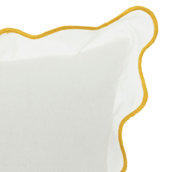 Cuscino quadrato feston (50 x 50 cm) Biskwit Bianco