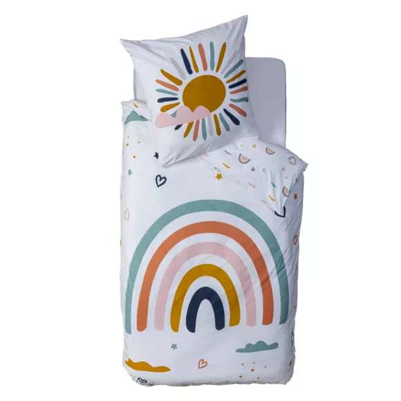 Funda nórdica y una funda para niño en algodón (140 x 200 cm) Arc-en-ciel Multicolor