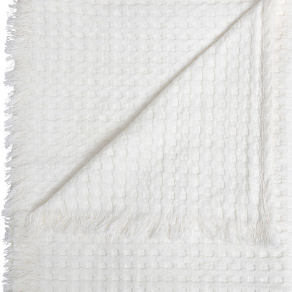 Jeté de lit coton (130 x 180 cm) Widdy Blanc