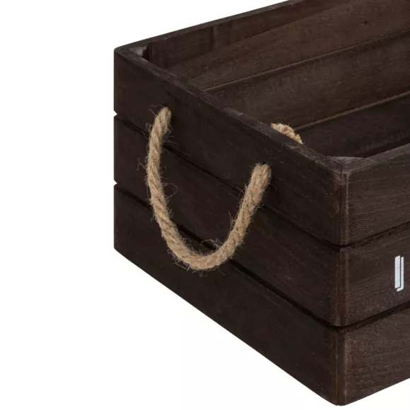 CAGETTE BOIS DENYS CRML X3 L, 25 x P, 15 x H, 35 cm Marron Tonka