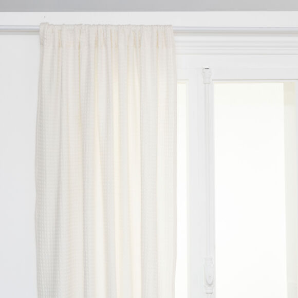 Cortina tejido panal con pasador de barra (130 x 260 cm) Widdy Marfil