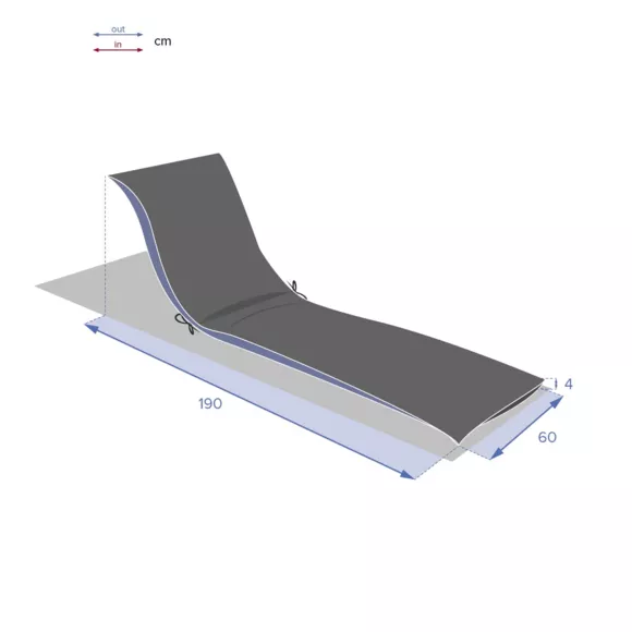 Cojín para tumbona desenfundable Korai - Azul Indigo