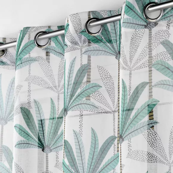PANNEAU A OEILLETS 140 x 280 CM VOILE SABLE IMPRIME OASIS
