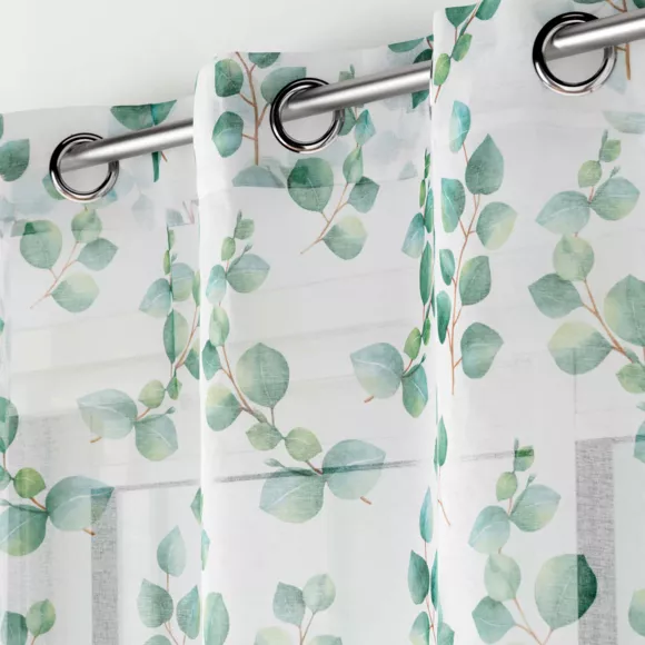 PANNEAU A OEILLETS 140 x 240 CM VOILE SABLE IMPRIME LEANDRE