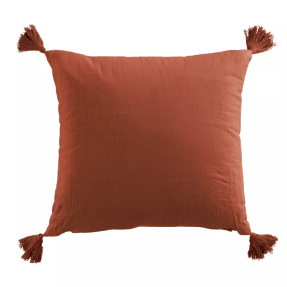 Coussin carré gaze de coton (40 cm) Gaïa Terracotta 3