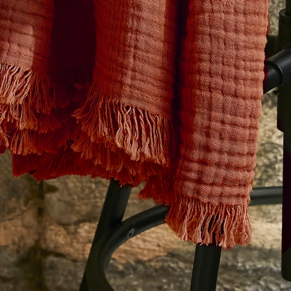 Plaid gaze de coton (160 cm) Gaïa Terracotta 2